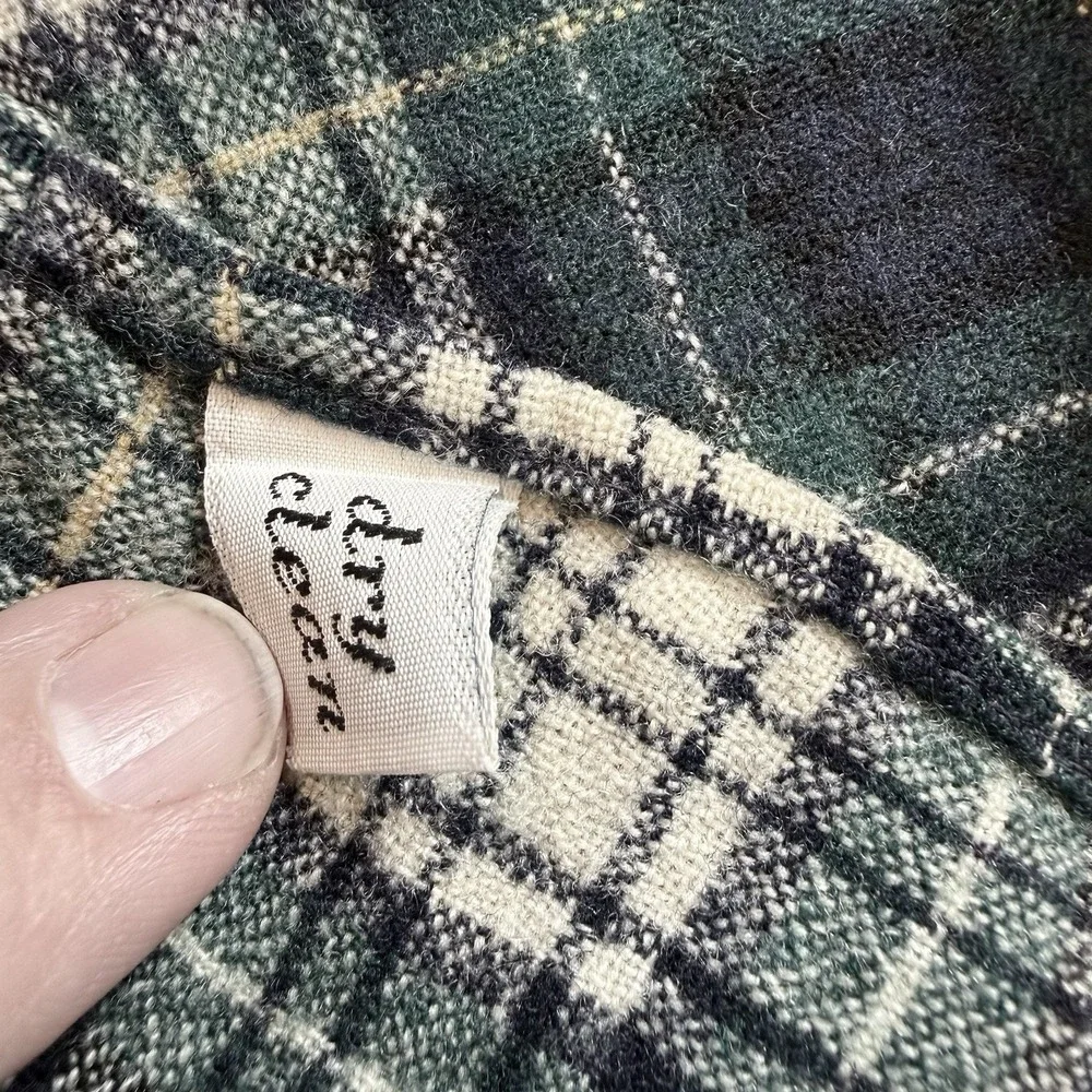 VTG Pendleton Wool Flannel Shirt Mens Large Green Dress Campbell‎ Tartan USA